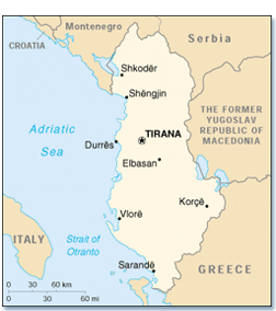 Map of Albania