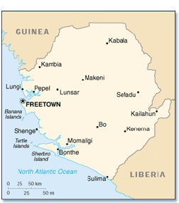 Map of Sierre Leone